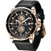 BENYAR BY BENYAR Orologio da uomo Cinturino in pelle analogico Orologi uomo Regali | Orologio al quarzo Data Impermeabile Luminoso al buio Business/Casual/Sport