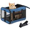 Conlun Trasportino per gatti approvato, Trasportino morbido con guinzaglio interno, Per gatti e cuccioli fino a 7 kg, Borsa da viaggio pieghevole -Blu,M
