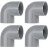QUARKZMAN 1-1/4 Gomito a 90 Gradi, 4 Pezzi Raccordi per Tubi in PVC 2 Vie Gomito Angolo Destro Uscita Laterale Adattatore Accoppiamento Raccordi in PVC per Costruzione, Grigio
