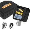 TAGVIT Adattatore Chiave Dinamometrica Digitale 1/2, 10-200Nm Dinamometro Digitale, Adattatori da 1/4 3/8 con Preimpostata, Buzzer, LED e Avviso Acustico per Bici Auto Moto