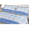 L'Emporio Casa Set Lenzuola Flanella Letto Matrimoniale 100% Caldo Cotone sopra 240x290 + sotto Angoli 160 a180x195 a 200 + 2 Federe 50x80 (Acquarello Azzurro)