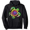 Hippie Tie Dye Psichedelico Tartaruga marina tribale Felpa con Cappuccio