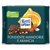 RITTER SPORT Fondente Mandorla Arancia, Tavoletta Cioccolato Fondente Con Granella di Mandorle e Cubetti di Scorze D'Arancia Candita, Cacao 100% Certificato Sostenibile, 100 g