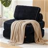 UODERS Divano letto 3 in 1 - Divano da pavimento pieghevole per piccoli spazi, letto degli ospiti e poltrona lounge - schiuma ad alta densità, tessuto moderno - mobili da soggiorno compatto (nero)