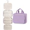 Narwey Beauty Case da Grande Viaggio, Beauty Case da Appendere per Donna Uomo,Borsa da Toilette da Travel Kit Viaggio, Grande Trousse Pochette Trucchi Donna per Viaggio (Viola Chiaro (Grande))