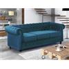 Vente-unique-Divano CHESTERFIELD 3 posti in velluto Verde petrolio