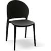 PAZZO DESIGN Sedia Stefania, Set Da 4, Nero, Sedie Polipropilene, Cucina, Sala Da Pranzo, Giardino, Impilabili - id_1993