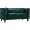 Vente-unique-Divano 2 posti in Velluto Verde smeraldo - TURNER