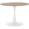 Yellowshop - Tavolo Rotondo Tulipano Bloom Ø120, Ø100 cm, Moderno in MDF Base Centrale in Metallo, Design Minimal per Pranzo, Bar o Bistrot, Bianco, Nero o Rovere (Rovere/Bianco Ø 100)