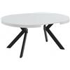 Vente-unique-Tavolo da pranzo allungabile da 4 a 8 coperti in MDF e Acciaio Bianco laccato e Nero - KOMONI