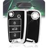 LELNOOS Cover Chiave Auto, Silicone Custodia Chiave Protettiva Copri Chiavi per VW Volkswagen Golf 7 MK7 Polo Tiguan T-Roc T-Cross Taigo Touran Seat Leon Ibiza Ateca Arona Skoda Fabia Octavia Kamiq