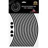 Autodomy Set Completo per 2 Ruota Adesivi Cerchi Moto 7 mm 15-19 Pollici | Riflettente Adesivi x Cerchi Moto Resistente Pioggia e UV | Strisce Adesive per Auto e Scooter Facile Installazione (Nero)