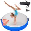 KIKILIVE Tappetino Ginnastica Cuscino Gonfiabile Rotondo 20cm Altezza, per Acrobatica, Allenamento & Yoga 100/140cm con Pompa 600W & Kit Riparazione