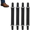 Fukaisu 6pz Regolabili Cinghie Stivali Cowboy, Elastiche Bande Stivali in Nastro Antiscivolo Clip per Pantaloni Equitazione per Uomini & Donne Morsetti di Protezione Pantaloni (Nero)
