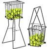 Moricher Cesto da Tennis e Pickleball con Ruote - Cestino con divisorio, Cesto Raccoglipalline, Contiene 75 Palline da Tennis e 50 da Pickleball