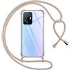Pnakqil Cover per Xiaomi 11T/Xiaomi 11T Pro 5G con Cordino, Trasparente Custodia con Laccio Tracolla Cellulare Girocollo Collana Protettiva per Xiaomi 11T 5G 6.67 Pollic, Khaki
