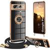 Yutwo Cover per Google Pixel 7 con Cordino, Custodia per Google Pixel 7 con Tracolla, Antiurto Case 360°Metallo Ring Kickstand Litetettiva Per Auto, Cover per Google Pixel 7 con Cordino -Nero