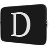 BAAGOAZ Custodia Laptop 15-16 Pollici, Borsa Personalizzata con Iniziale - Idea Regalo, Compatibile con MacBook Chromebook PC Portatile 15-16 Pollici, Nero-Lettera D
