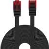 BIGtec Cavo Ethernet LAN, flessibile, piatto, 20 m, cavo di rete piatto, nero