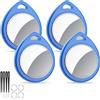 QCOQ® Air Tags 4 Pezzi Blu, Smart Tracker Bluetooth Compatibile con Apple Dov'è App (solo iOS), Localizzatore Chiavi fino a 100dB con Batteria Sostituibile per Chiavi/Bagagli/Valigie/Portafogli
