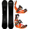 RAVEN Set da Snowboard Snowboard Pure Black + Bindung FT360 Black, Lemon (Snowboard 159 cm Wide + Bindung XL, FT360 Orange)