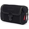Demiawaking Custodia Cintura Cellulare Marsupio Multifunzionale in Pelle Portafoglio Borsa da Cintura Uomo Borsello da Cintura Uomo per Viaggio Campeggio Sport all'aperto (B, Nero)