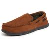 Dearfoams Keaton - Mocassino da uomo in memory foam, per interni ed esterni, con ampia pantofola, Nero, 44/45 EU