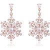 EVER FAITH Orecchini da donna con zirconi invernali, con fiocco di neve, ideali come regalo, Zirconia cubica