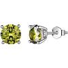 Aurora Tears Orecchini a perno con pietra portafortuna in argento Sterling 925, con pietra portafortuna per nascita, gioielli regalo per donne e uomini, DE0214, Pietra, Peridoto