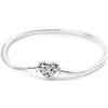 MariaFonte Bracciale Morbido New 2025 Compatibile con Charm Tutte le Marche Clip Cuore con Cuoricini Zirconia Donna Originale Pendente Ciondoli Base Braccialetti Fermo Catena Argento Gancio (20 cm)