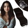 Vivien Micro Ring Extension Capelli Veri 40 cm Marrone Microring Extension Capelli Umani Marrone Scuro Invisibile Cold Fusion 50g 50s #2