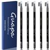 RICHBEAUTY Guapa 5 PCS Microblading Matita Sopracciglia Impermeabile - Set Peel-off Brow Pencil con Pull Cord per Marcare, Riempire e Delineare - Trucco Tatuaggi e Trucco Permanente Eyebrow Liner (Black)