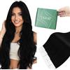 Ugeat Extension Capelli Veri Biadesivo Nero Scuro, Lisci 30 cm 20pz, Extension Biadesive Capelli Neri, Reali Remy Veri Umani Corti, Jet Black Tape in 30grammi