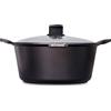 INTIGNIS Casseruola antiaderente da 6,5 l, con coperchio in vetro, in alluminio resistente, rivestimento in ceramica GREBLON, adatta a induzione, gas, elettrica e lavabile in lavastoviglie, pentola con manici
