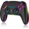 MYSTILUCK Controller Wireless per PS-5/Pro/PC/MAC/iOS/Android/Steam Deck, Controllore con illuminazione RGB 7 Colori/Doppia Vibrazione/Turbo/Giroscopio 6 Assi/Jack per Cuffie/Batteria 1500 mAh