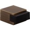 EVI Herrajes | Fermaporta da pavimento - Design quadrato | 20 x 14 mm | Ottone invecchiato - Gomma nera | Montaggio adesivo | I-197/14