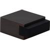 EVI Herrajes | Fermaporta da pavimento - Design quadrato | Montaggio adesivo | 25 x 14 mm | Ottone rustico - Gomma nera | I-197/25x14-RU