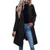 Generic Trench alla moda da donna con chiusura a bottone UK cappotti antivento con cintura elegante risvolto giacca a vento doppiopetto slim fit giacche a vento soprabito a vento, Nero , L