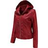 KHIRVWL Giubbotto Chiodo Donna Ecopelle Giacca in Pelle Donna Corta Giubbotto e Tasche con Cerniera Giubbino Biker Vintage a Manica Lunga da Donna Giacca di Pelle Curvy Giacca in Ecopelle Cerniera