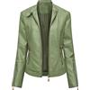 Generico Giacca in pelle da donna, corta, per le mezze stagioni, in ecopelle, con chiusura lampo, per autunno Cappotto Donna Invernale Lungo Elegante Bomber Pelle Donna Xs