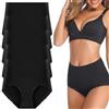 Lohhbve Donne a Vita Alta Slip Leggero Controllo Tummy Panties Cotone Knickers Morbido Biancheria Intima Traspirante Confezione da 5