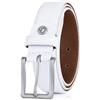Lindenmann Mens leather belt/Mens belt, leather belt XL, 2 Colors, cognac/white, Größe/Size:95, Farbe/Color:bianco