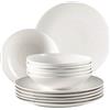 MÄSER 931461 Dalia-Servizio da tavola per 6 Persone, in Porcellana di Alta qualità, Colore: Bianco, 12 Pezzi