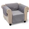 Amazon Basics Copridivano Impermeabile per Poltrona, Copridivano 1 Posto, Protezione Reversibile Lavabile, Grigio/Grigio Chiaro