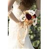 Ansofi Bouquet da sposa vintage bouquet da sposa arancione bruciato bouquet da damigella d'onore fiori di girasole artificiali per cerimonia festa chiesa