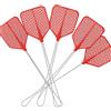 LifeChic Battimosche Manuale 43 cm - Manico in Ferro, Paletta Flessibile in Plastica Rossa - Scacciamosche per Interni ed Esterni - Contro Mosche, Zanzare e Insetti Volanti - Confezione da 5 pezzi