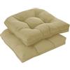 downluxe Set di 2 cuscini per sedie da esterno, per mobili da patio, impermeabili, trapuntati, imbottiti, cuscini per mobili da giardino, cuscini in memory foam, 48,3 x 48,3 x 12,7 cm, cachi