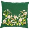VERVACO Kit Ricamo Prestampato Cuscino FLOREALE BIANCO Copricuscino Con Cerniera Set Ricamo Principianti ca. 40 x 40 cm Accessori Per Lavoretti Creativi DIY Casa Decor Hobby Adulti Embroidery