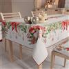 PETTI Artigiani Italiani - Tovaglia Natalizia Antimacchia Rettangolare Copritavolo Natalizio Cucina Disegno Ghirlanda X18 Posti (140x360 cm) 100% Made in Italy