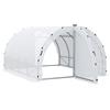Outsunny Tunnel Giardino Serra Superficie 12 m² 4L x 3l x 2H m Telaio tubolare rinforzato 25 mm Doppia porta con maniglie Bianco